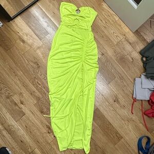 Fashion Nova Strapless Lime Dress